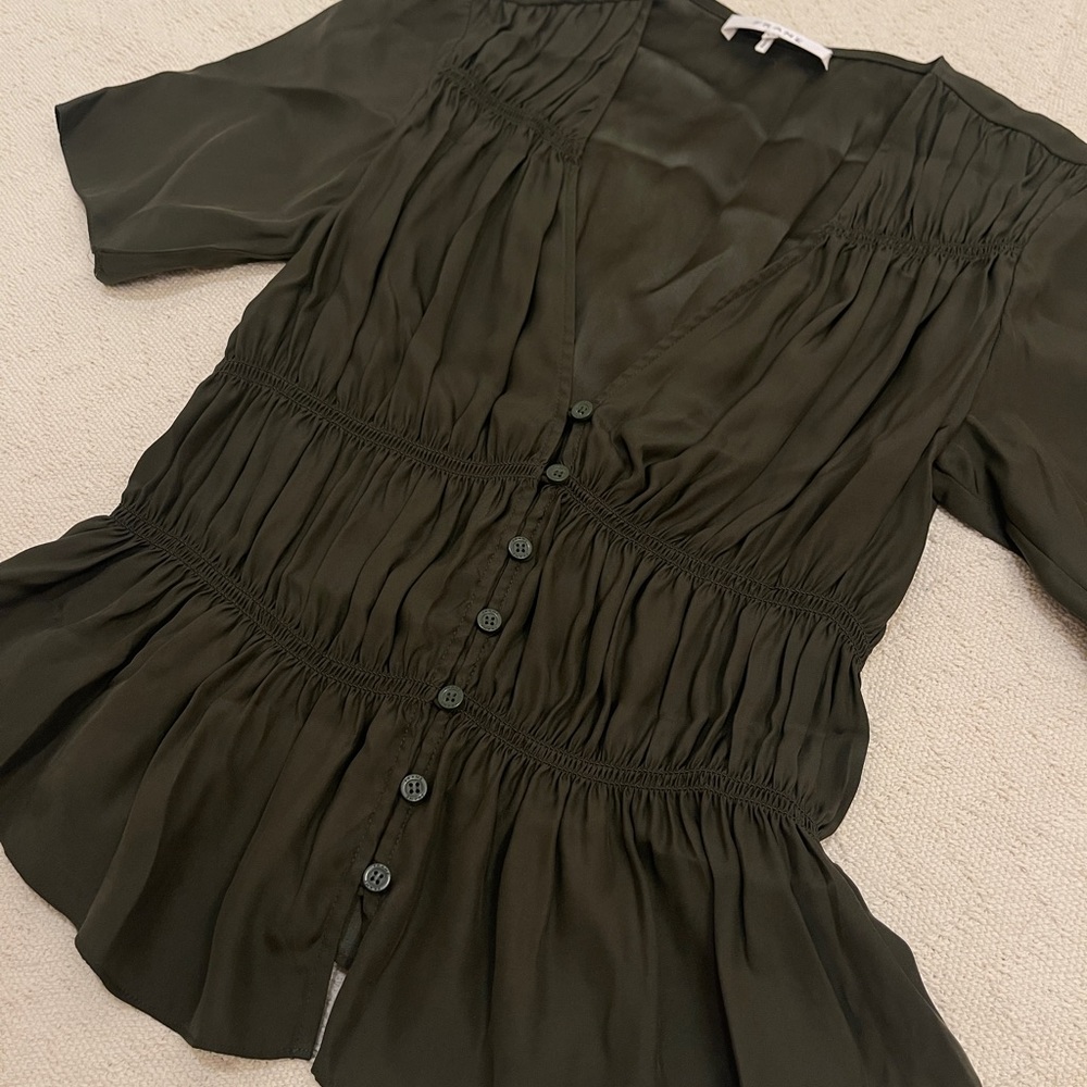 Frame Ruched Silk Top - Picture 4 of 5